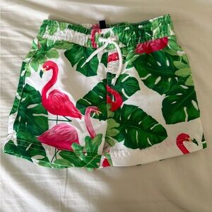 Janie and Jack Pink Flamingo Swim Trunks